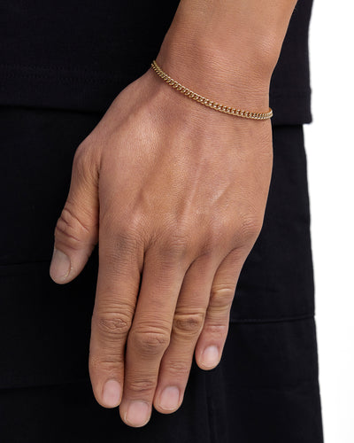 PLAIN - 3mm 古巴手鍊 (18K Gold)