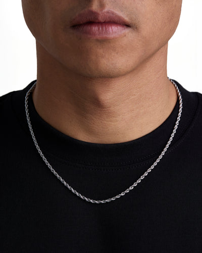 THE ROPE - 3mm 麻花項鍊 (White Gold)