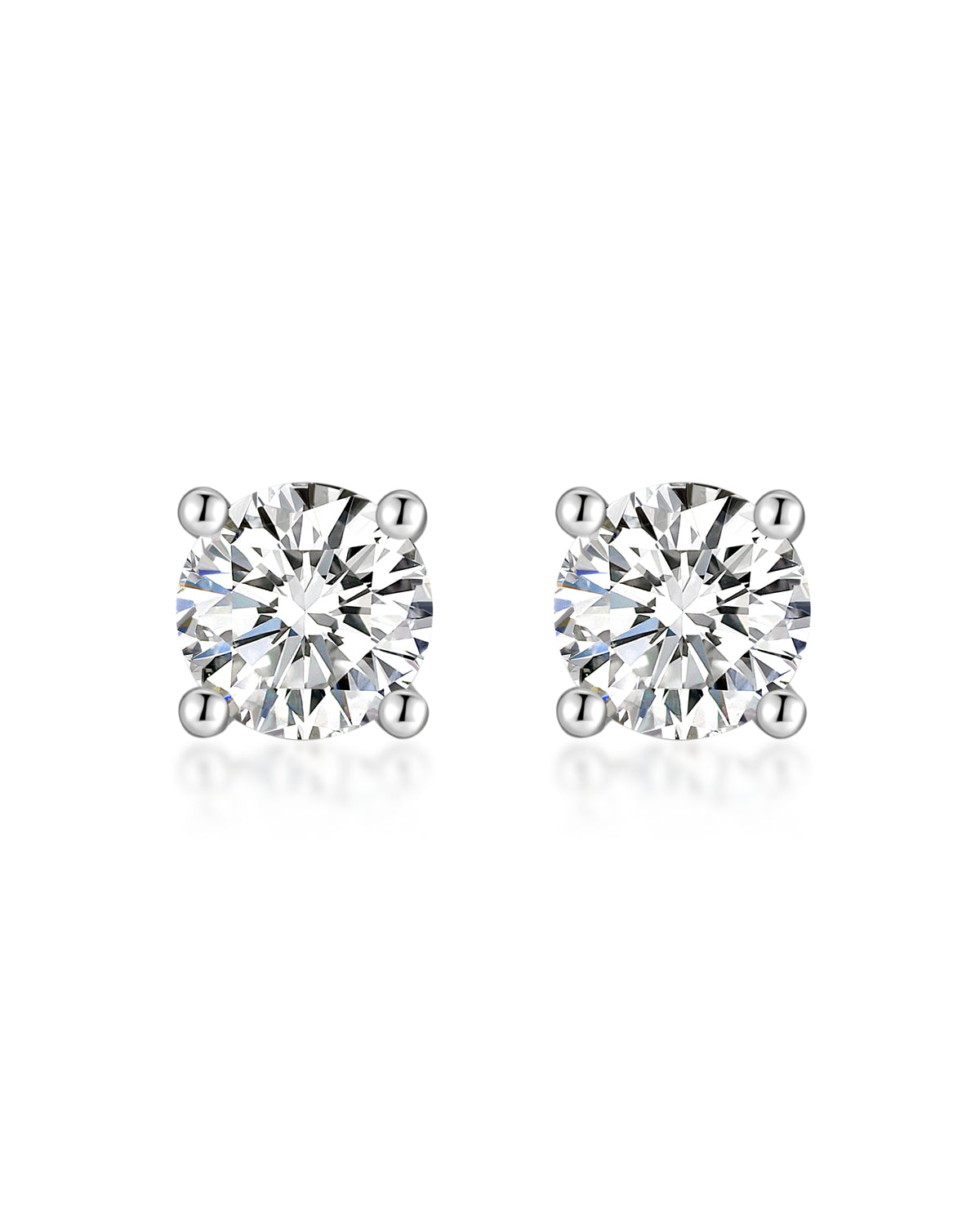 White gold moissanite earrings by Iceman Society