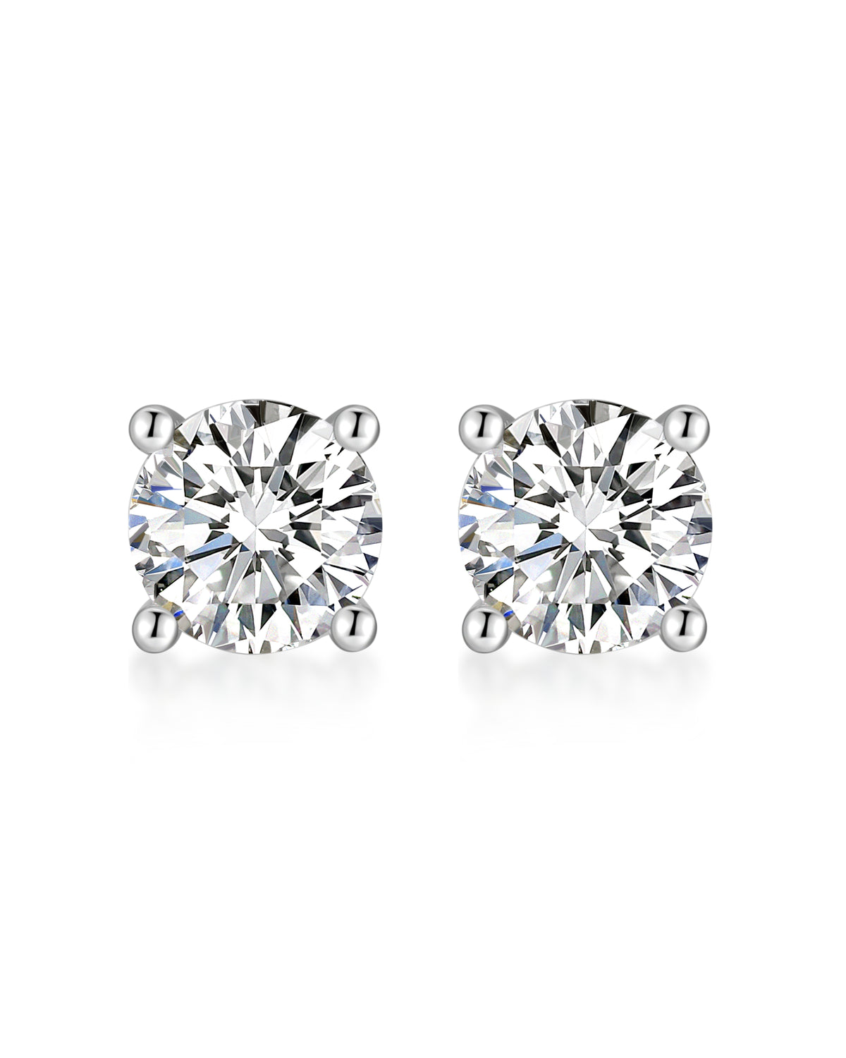 White gold moissanite earrings by Iceman Society