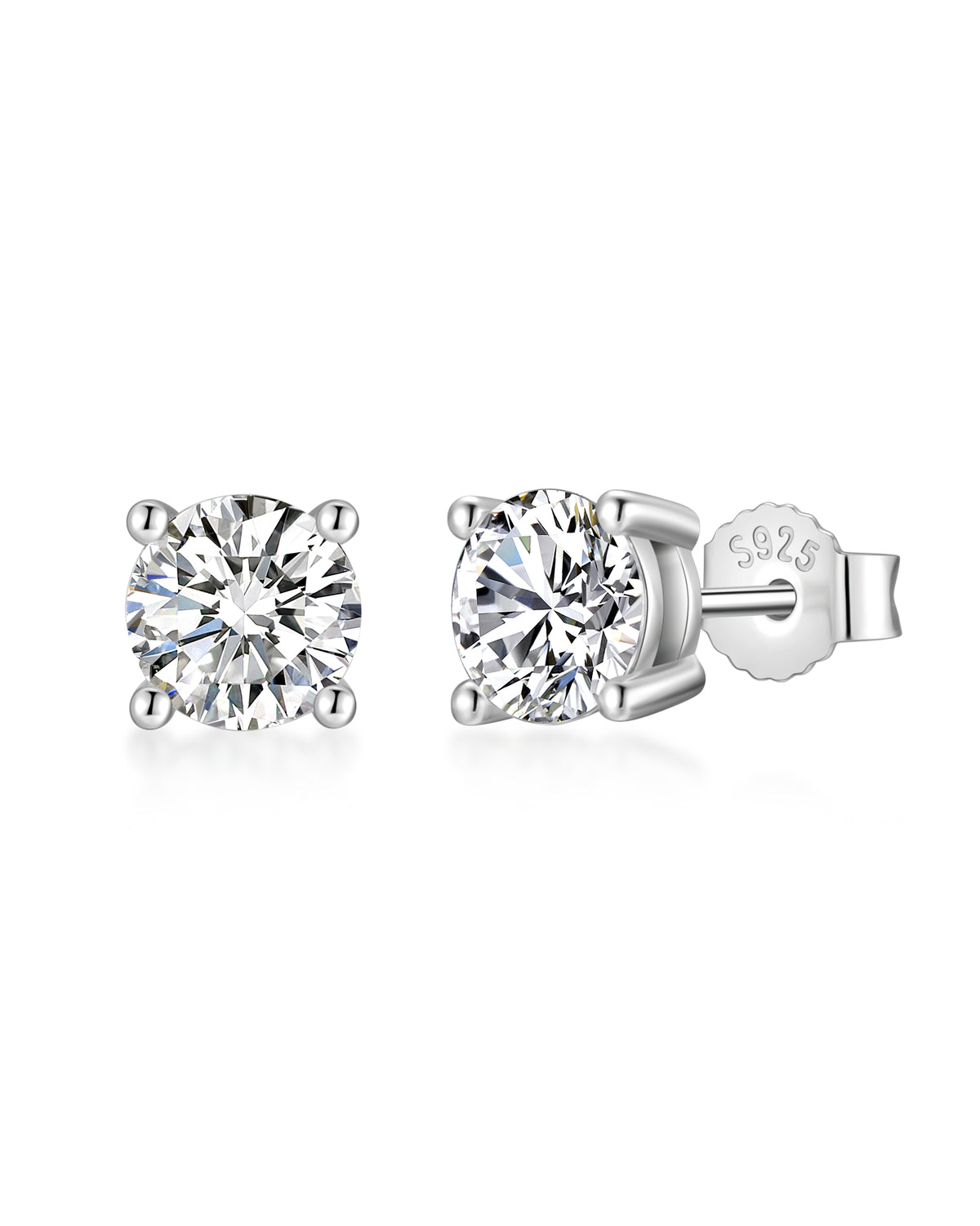 White gold moissanite earrings by Iceman Society