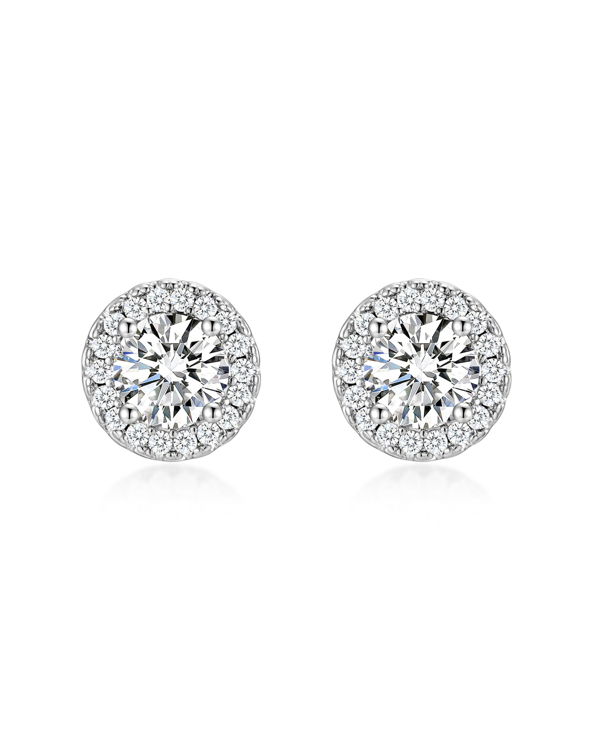 White gold moissanite earrings by Iceman Society