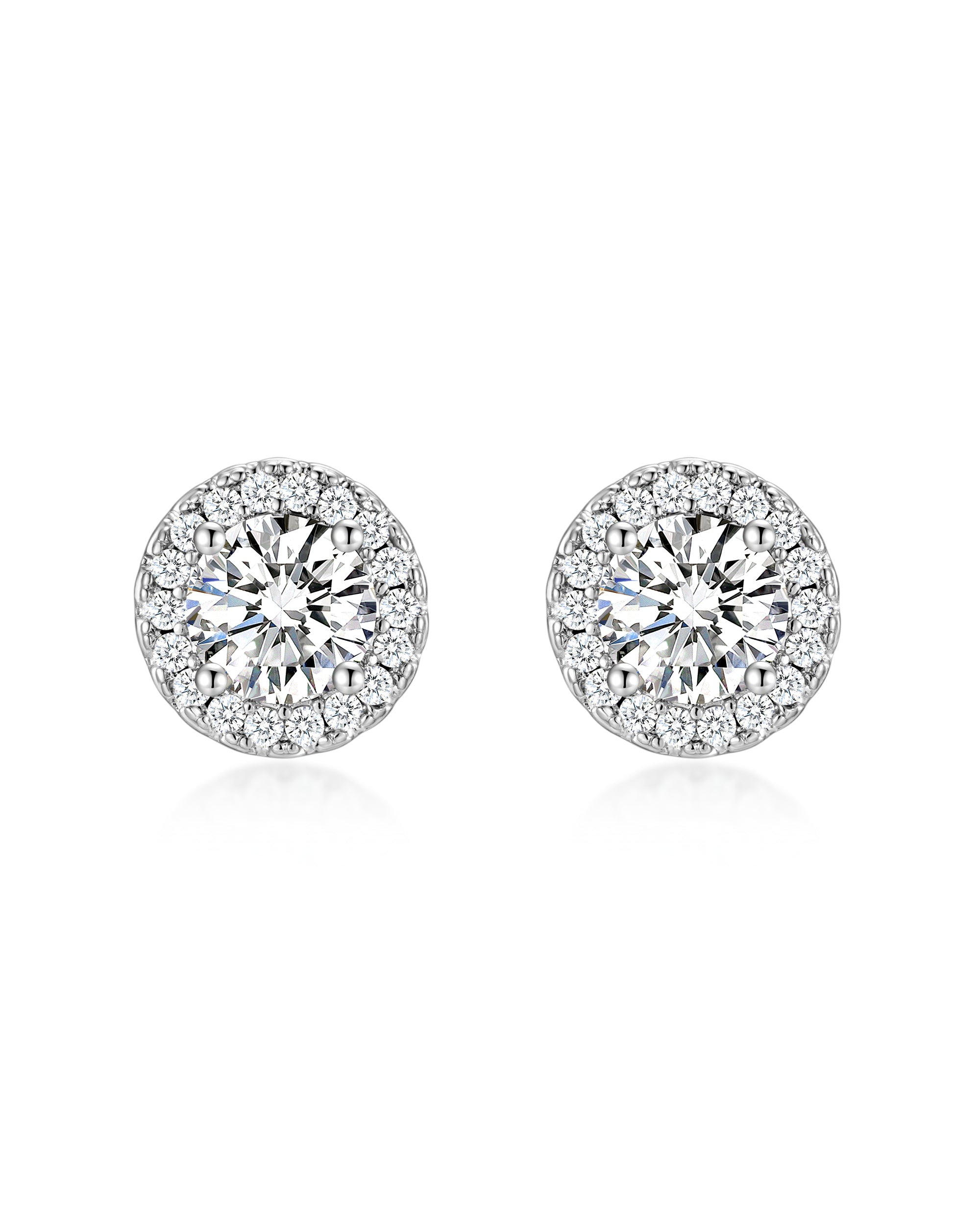White gold moissanite earrings by Iceman Society