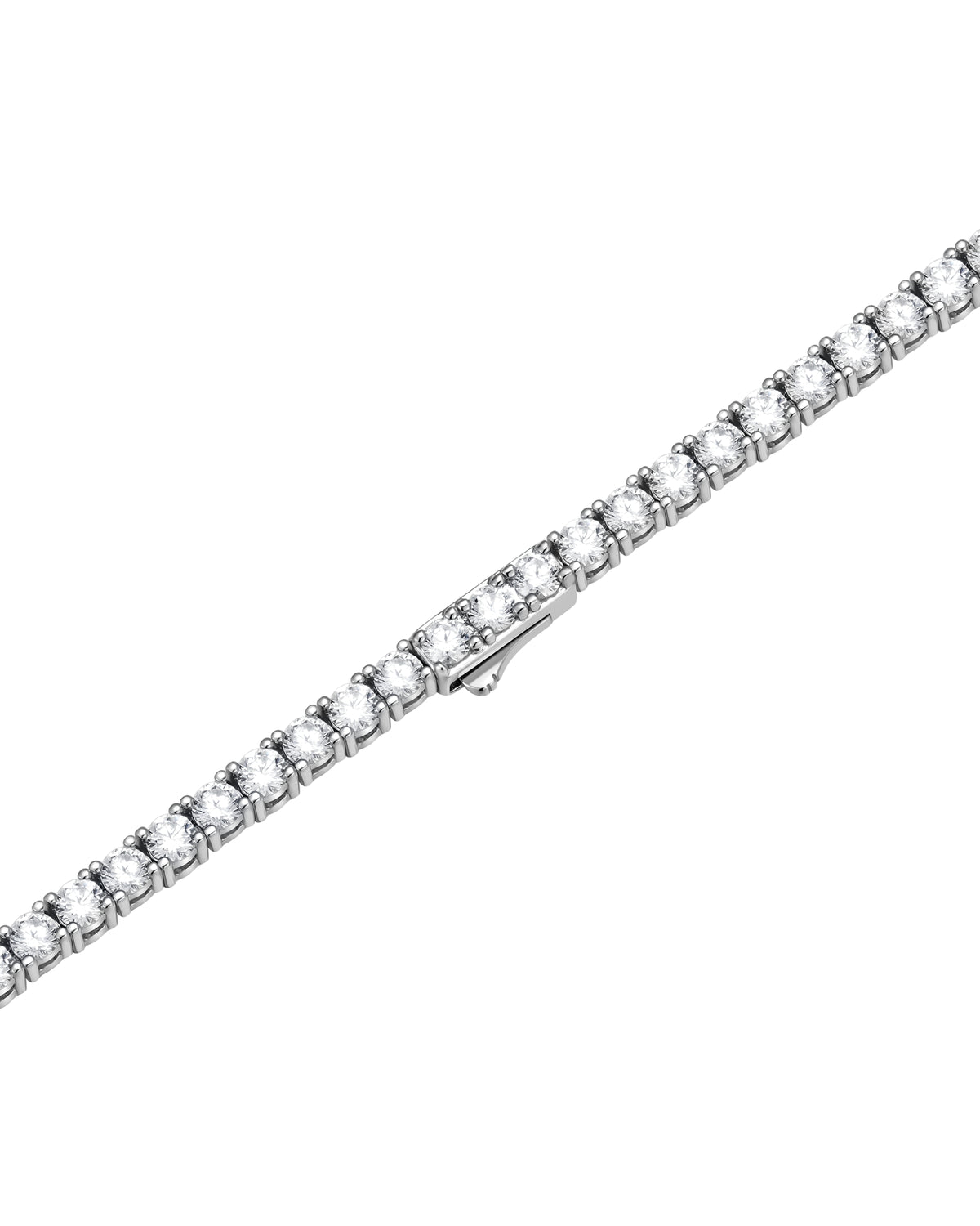 3mm white gold tennis necklace by Iceman Society