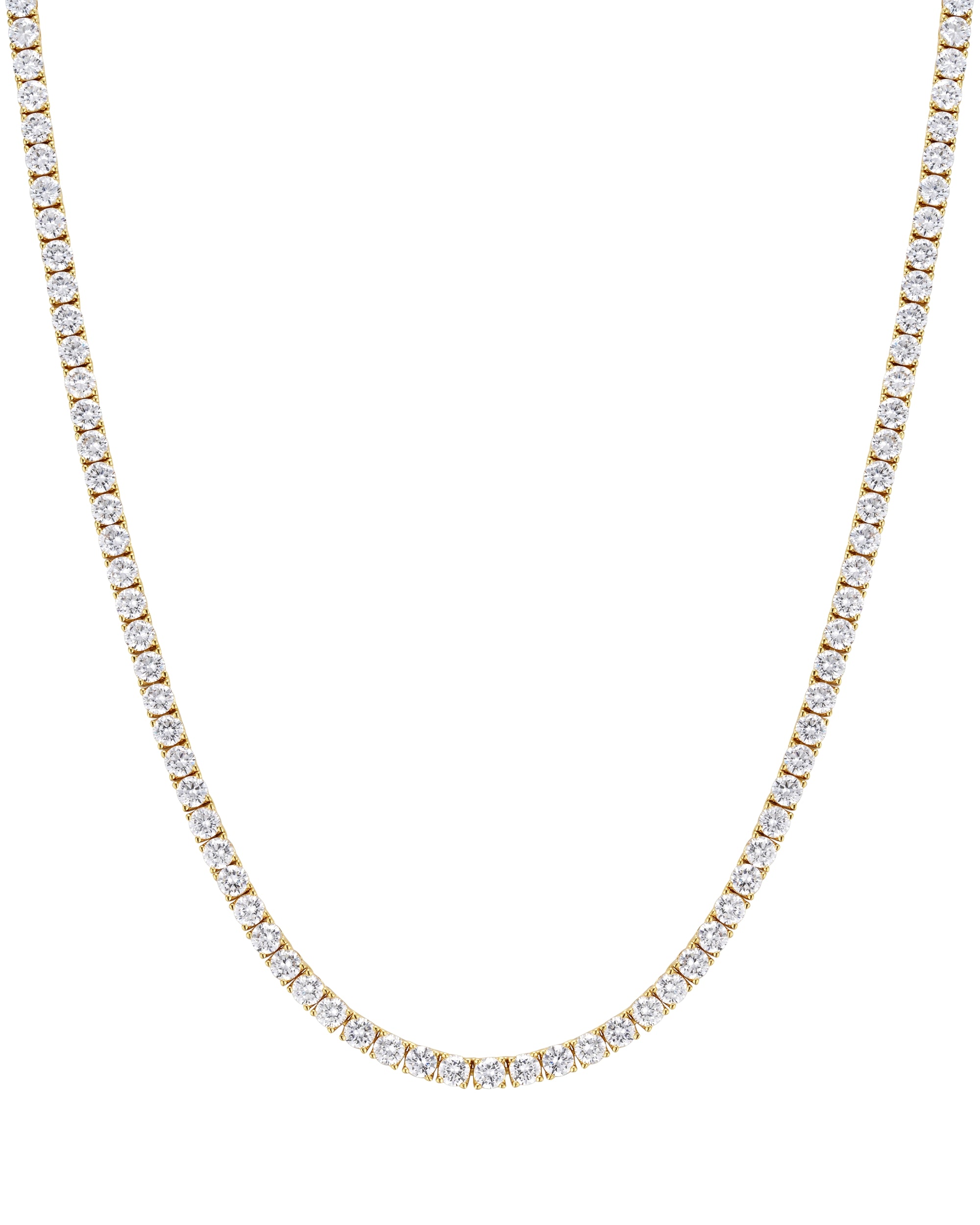 4mm 18k gold tennis necklace by Iceman Society