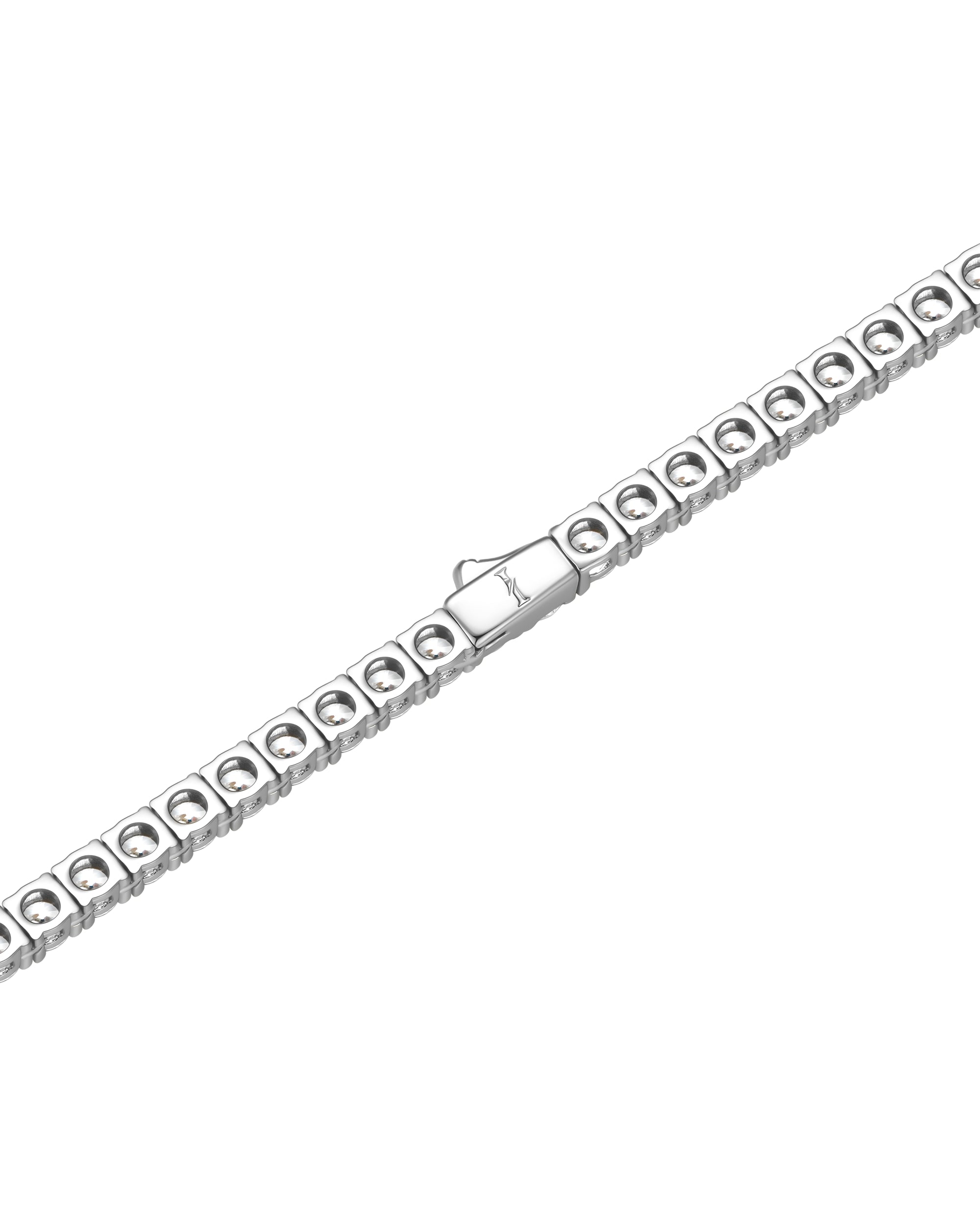 4mm white gold tennis necklace by Iceman Society