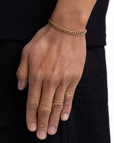 PLAIN - 5mm 古巴手鍊 (18K Gold)