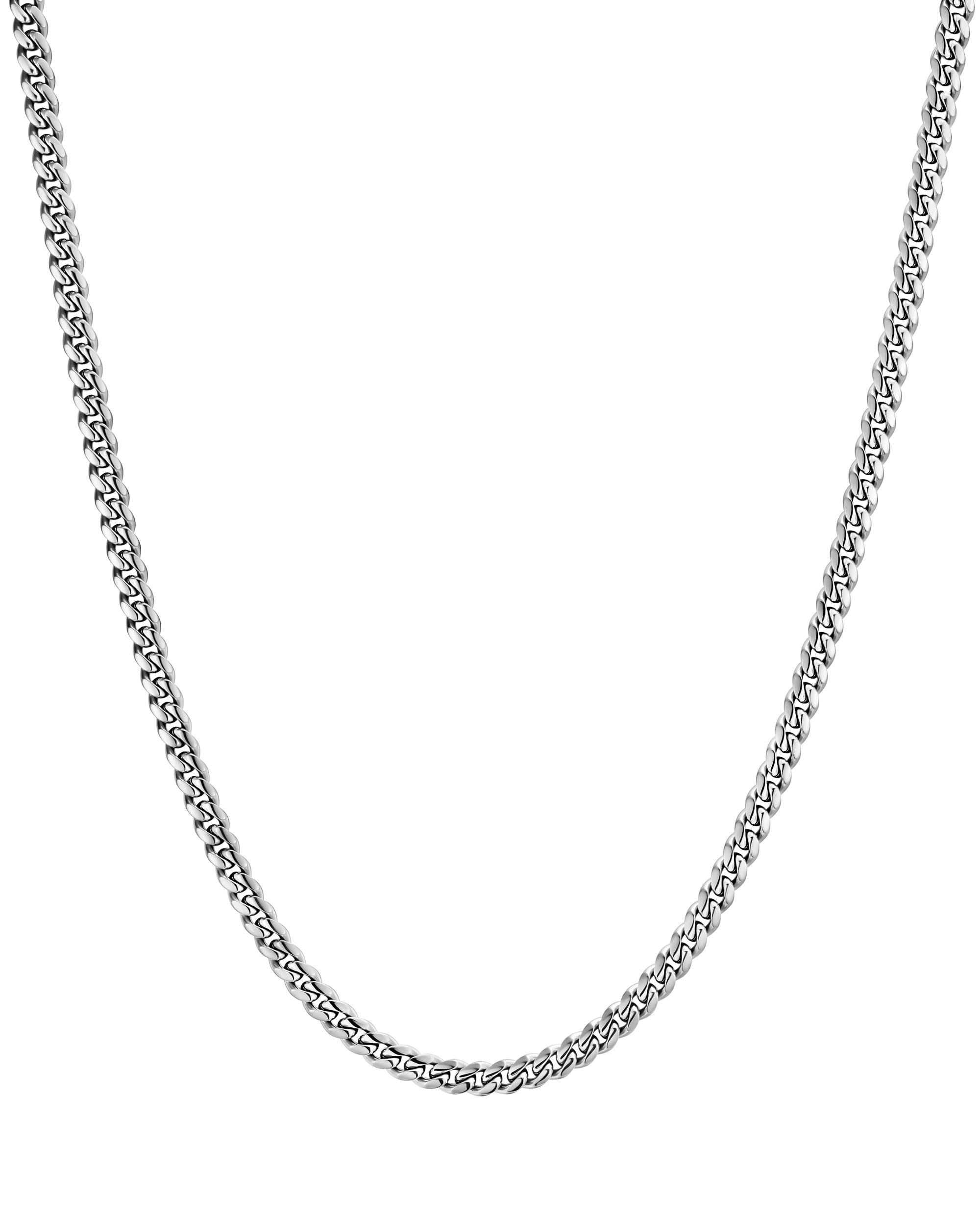 5mm white gold plain cuban necklace by Iceman Society