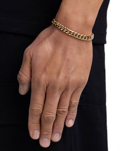 PLAIN - 8mm 古巴手鍊 (18K Gold)