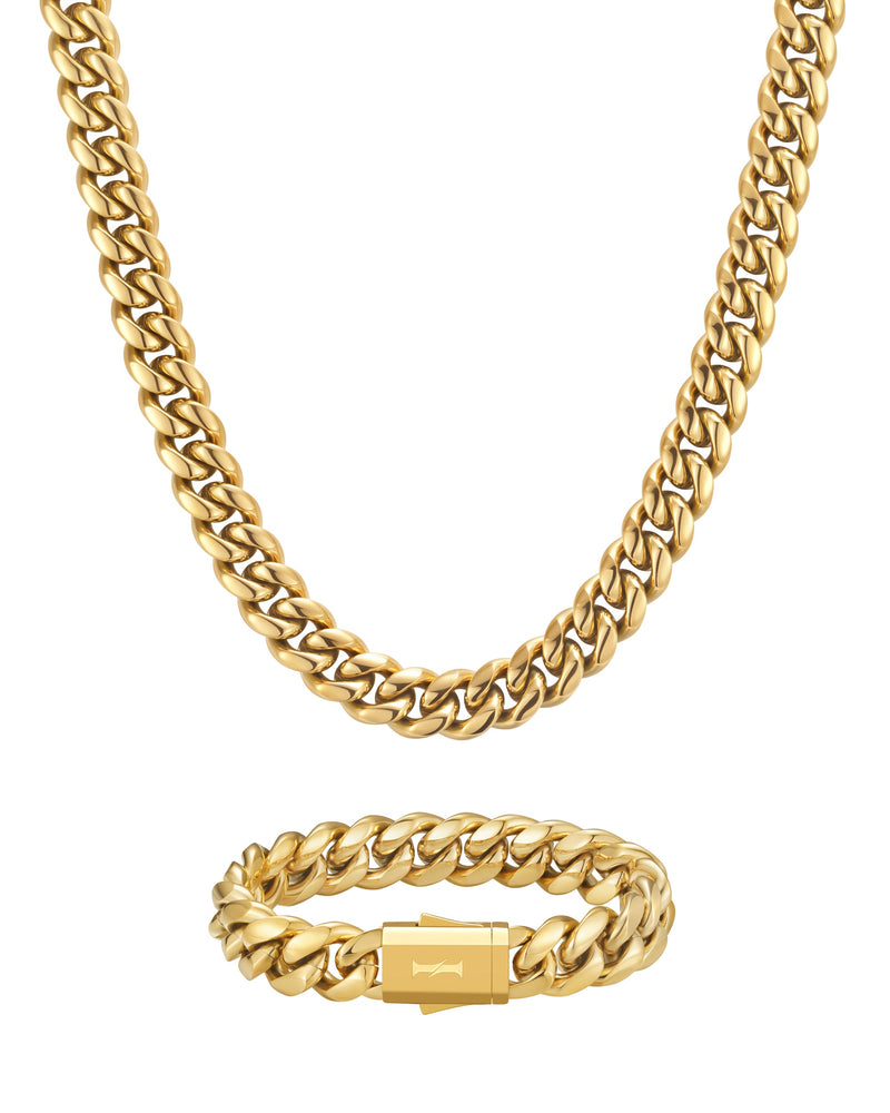 PLAIN SET 12mm 古巴組合 18K Gold 商品照