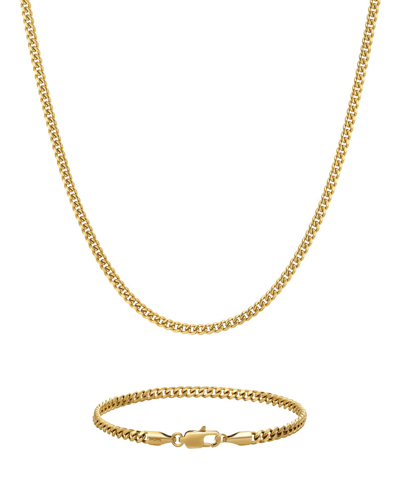 PLAIN SET 3mm 古巴組合 18K Gold 商品照