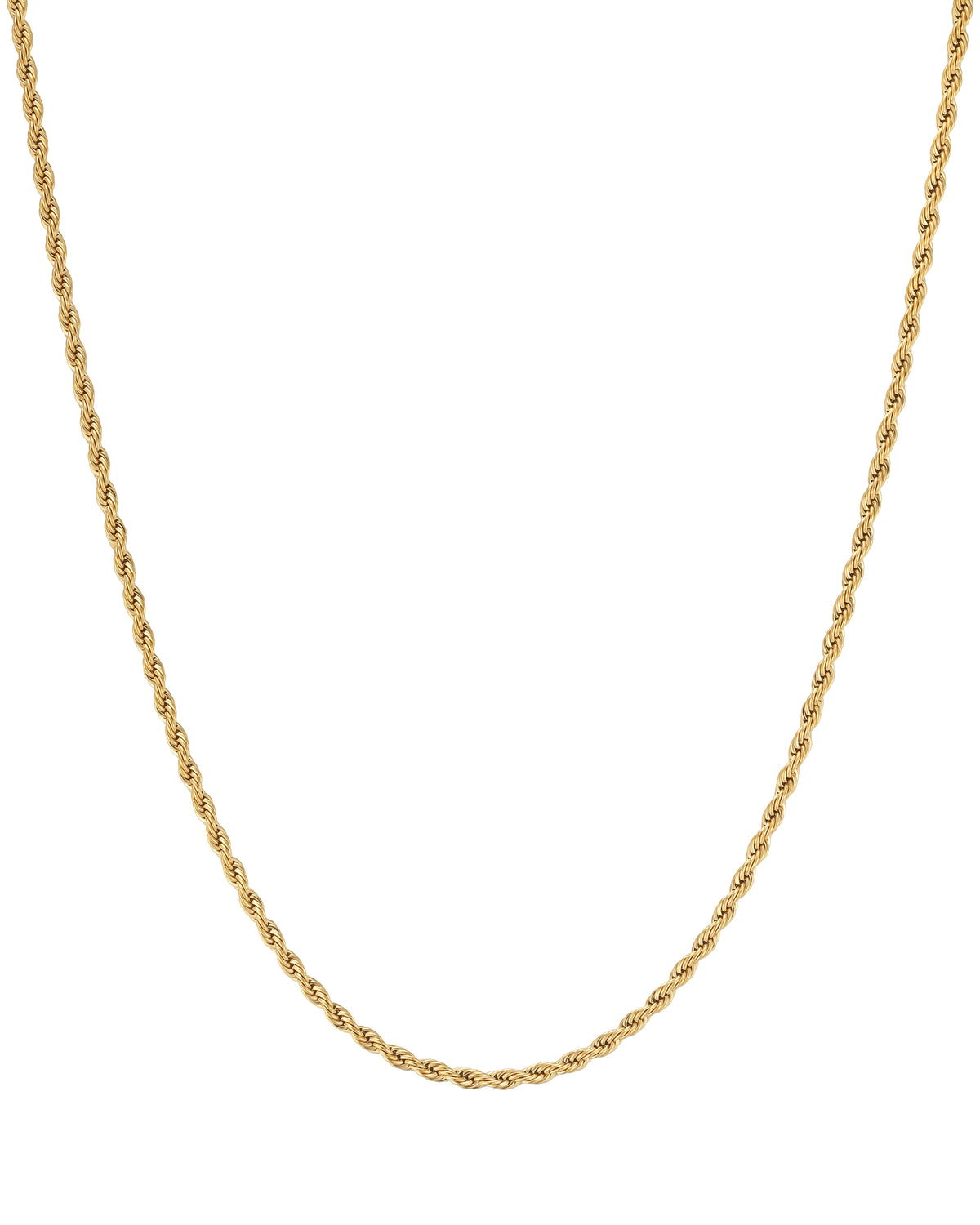 3mm 18k gold rope necklace by Iceman Society