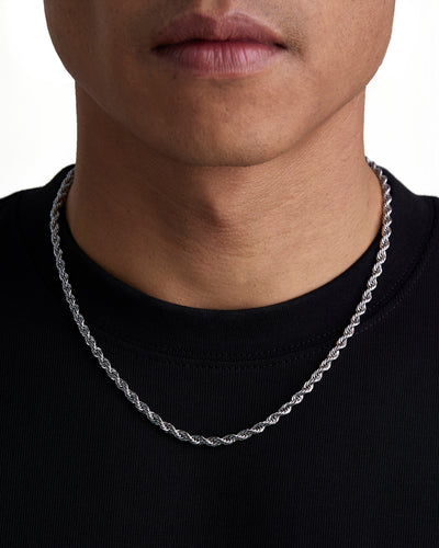 THE ROPE  - 4mm 麻花項鍊 (White Gold)