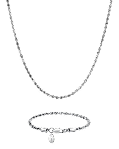 THE ROPE SET - 3mm 麻花組合 (White Gold)
