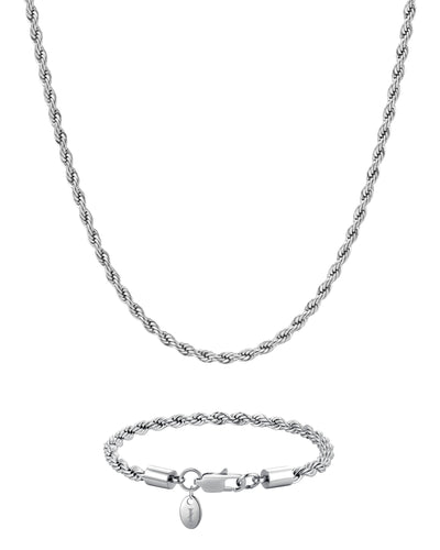 THE ROPE SET - 4mm 麻花組合 (White Gold)